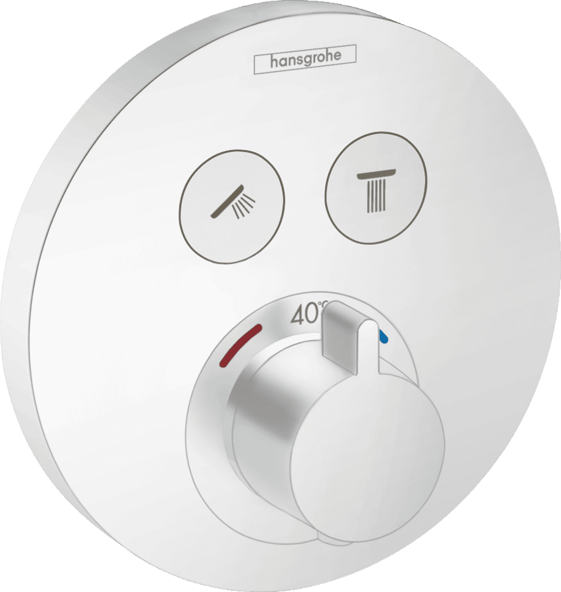 Зображення з  HANSGROHE ShowerSelect S Thermostat for concealed installation for 2 functions #15743700 - Matt White
