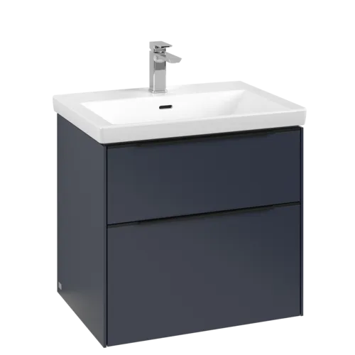 VILLEROY BOCH Subway 3.0 Vanity unit, with lighting, 2 pull-out compartments, 622 x 576 x 478 mm, Marine Blue #C576L1VQ resmi