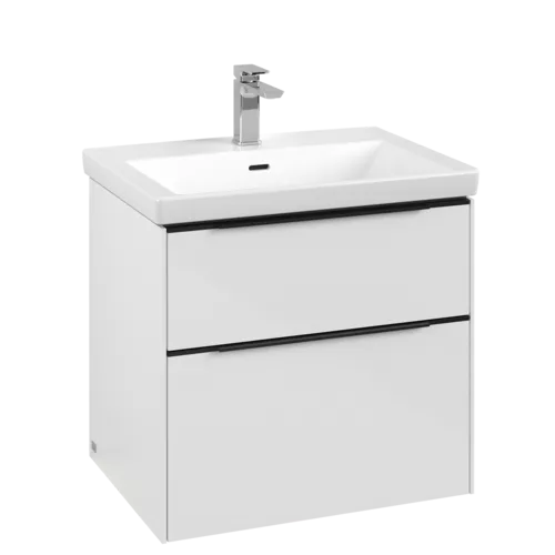 VILLEROY BOCH Subway 3.0 Vanity unit, with lighting, 2 pull-out compartments, 622 x 576 x 478 mm, Brilliant White #C576L1VE resmi
