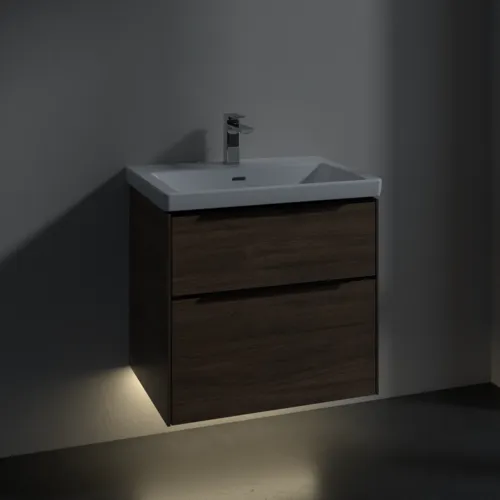 Bild von VILLEROY BOCH Subway 3.0 Waschbeckenunterschrank, mit Beleuchtung, 2 Auszüge, 622 x 576 x 478 mm, Arizona Oak #C576L1VH