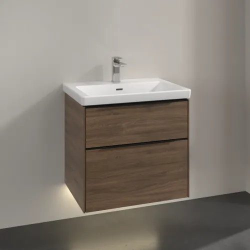 Bild von VILLEROY BOCH Subway 3.0 Waschbeckenunterschrank, mit Beleuchtung, 2 Auszüge, 622 x 576 x 478 mm, Arizona Oak #C576L1VH
