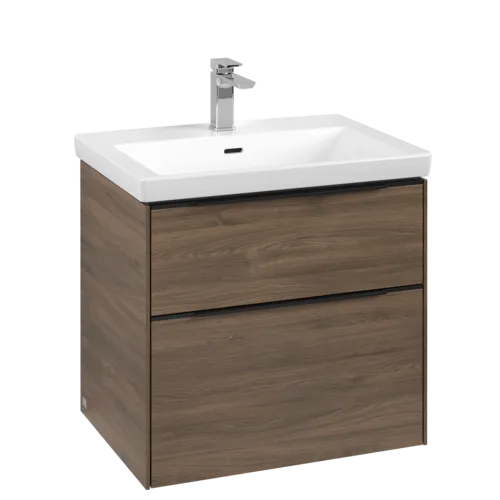 VILLEROY BOCH Subway 3.0 Vanity unit, with lighting, 2 pull-out compartments, 622 x 576 x 478 mm, Arizona Oak #C576L1VH resmi