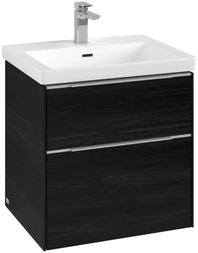 Picture of VILLEROY BOCH Subway 3.0 Vanity unit, with lighting, 2 pull-out compartments, 572 x 576 x 478 mm, Black Oak #C578L0AB