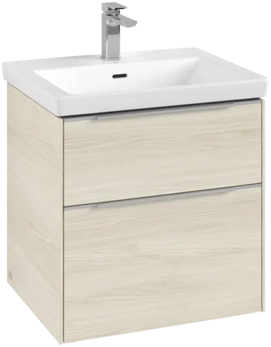 Зображення з  VILLEROY BOCH Subway 3.0 Vanity unit, with lighting, 2 pull-out compartments, 572 x 576 x 478 mm, White Oak #C578L0AA