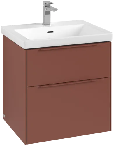 VILLEROY BOCH Subway 3.0 Vanity unit, with lighting, 2 pull-out compartments, 572 x 576 x 478 mm, Wine Red #C578L2AH resmi