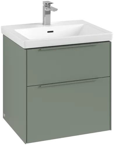 VILLEROY BOCH Subway 3.0 Vanity unit, with lighting, 2 pull-out compartments, 572 x 576 x 478 mm, Soft Green #C578L2AF resmi