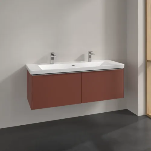 Bild von VILLEROY BOCH Subway 3.0 Waschbeckenunterschrank, 2 Auszüge, 1272 x 429 x 478 mm, Wine Red #C60100AH