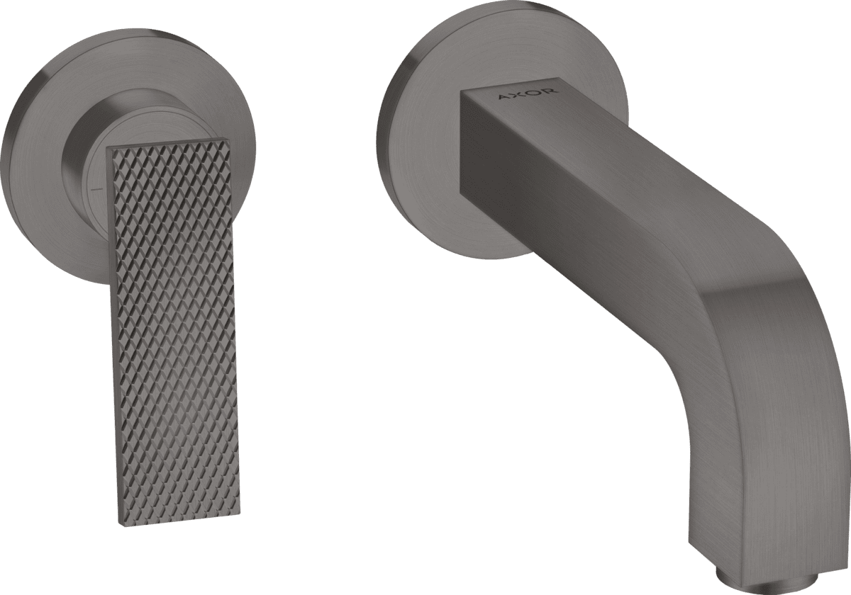 Bild von HANSGROHE AXOR Citterio Einhebel-Waschtischmischer Unterputz für Wandmontage mit Hebelgriff, Auslauf 220 mm und Rosetten - Rautenschliff #39181340 - Brushed Black Chrome