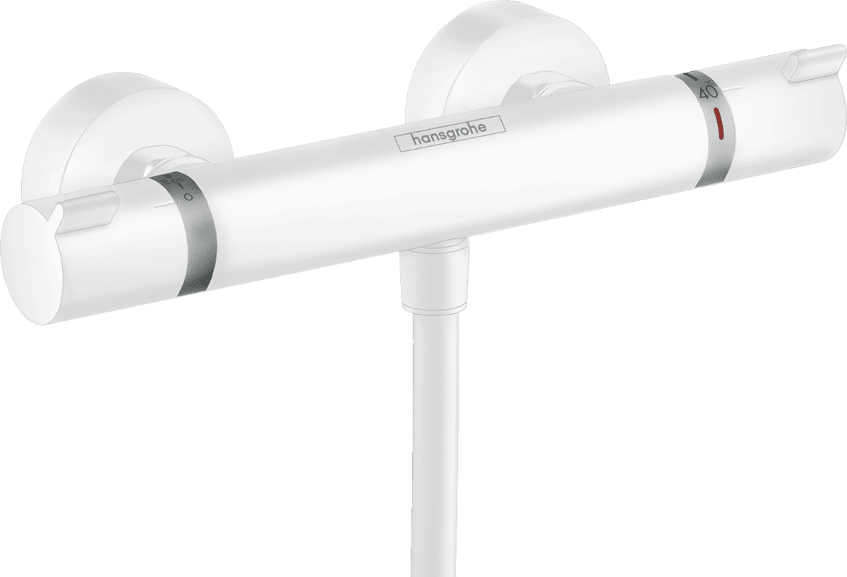 HANSGROHE Ecostat Termostatik duş bataryası Comfort aplike #13116700 - Satin Beyaz resmi