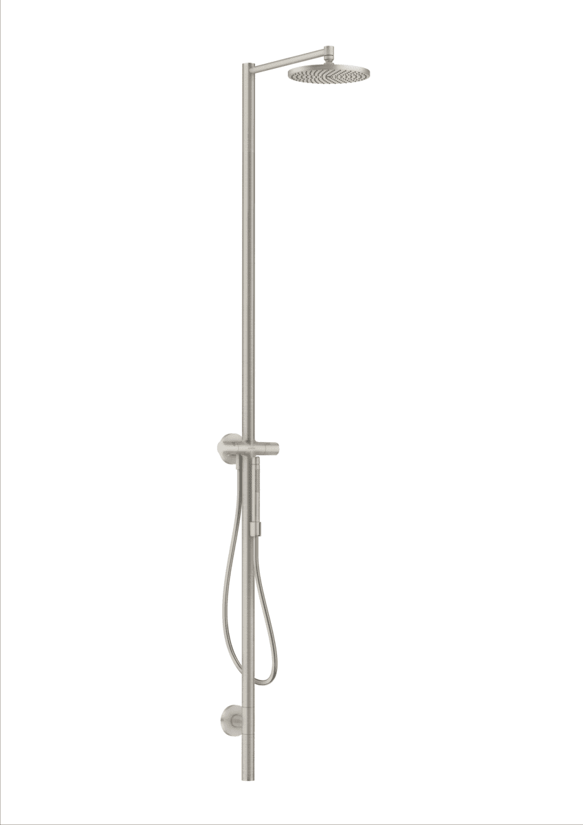 Picture of HANSGROHE AXOR Starck Nature shower column with overhead shower 240 1jet #12670800 - Stainless Steel Optic