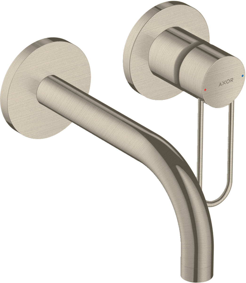 Picture of HANSGROHE AXOR Uno Single lever basin mixer for concealed installation wall-mounted with loop handle and spout 165 mm #38121820 - Brushed Nickel