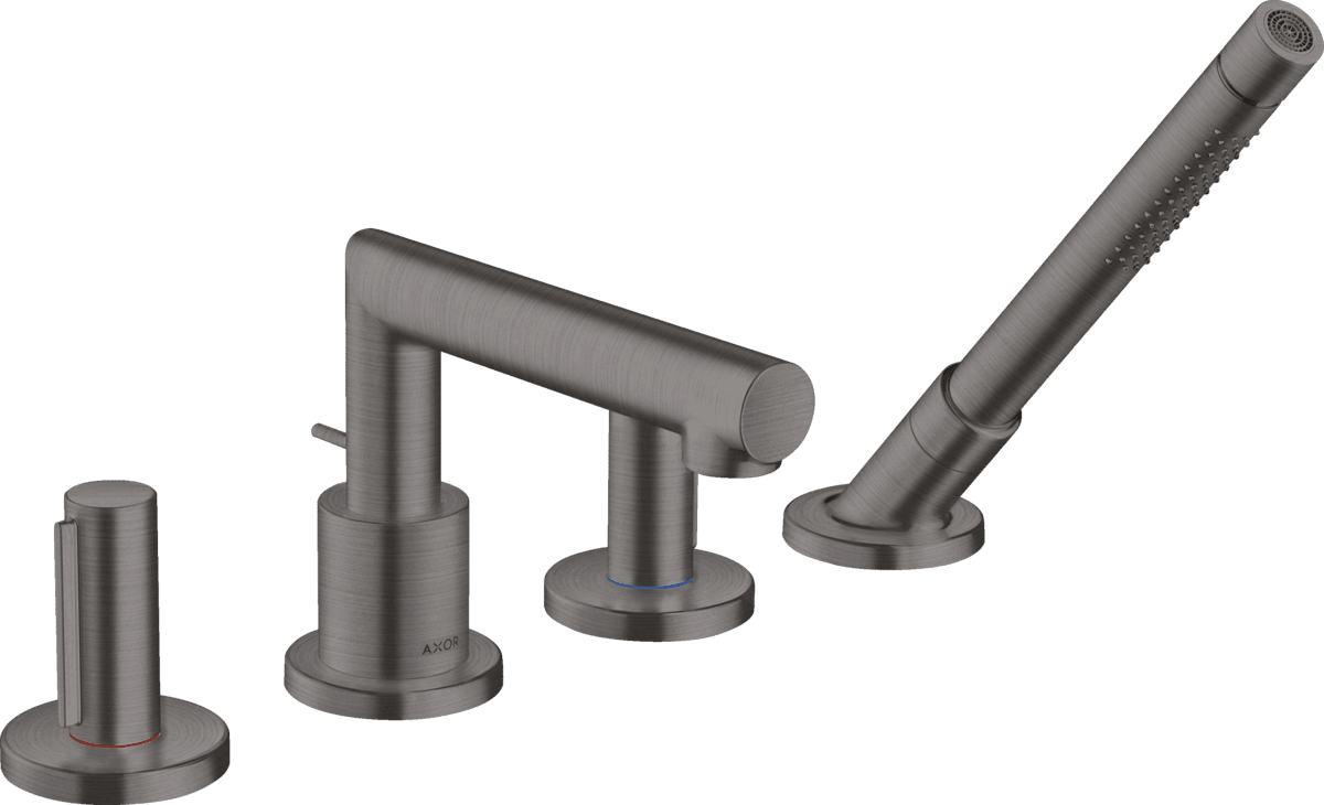 HANSGROHE AXOR Uno 4-Loch Wannenrandarmatur mit Zerogriffen #45444340 - Brushed Black Chrome