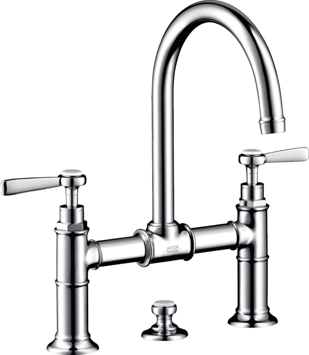 Picture of HANSGROHE AXOR Montreux 2-handle basin mixer 220 with lever handles and pop-up waste set #16511000 - Chrome