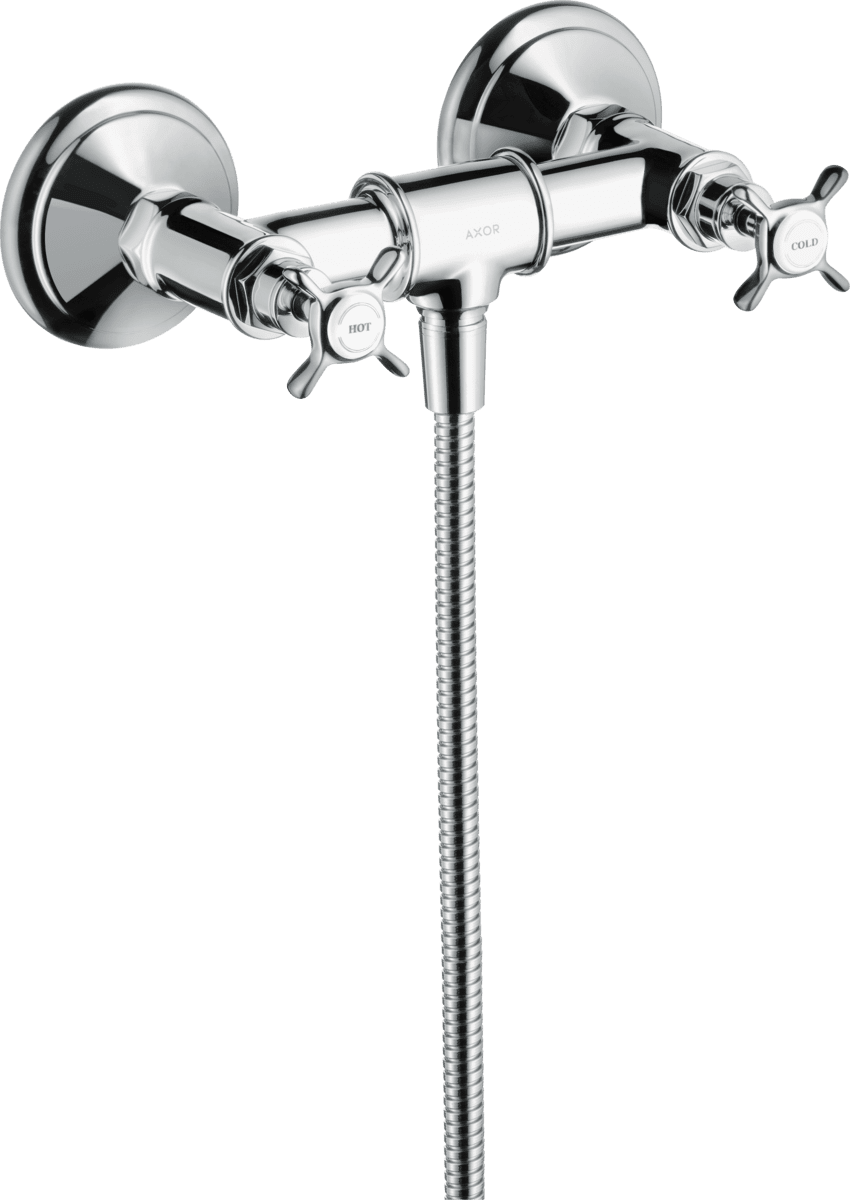 Bild von HANSGROHE AXOR Montreux 2-Griff Brausearmatur Aufputz mit Kreuzgriffen #16560000 - Chrom