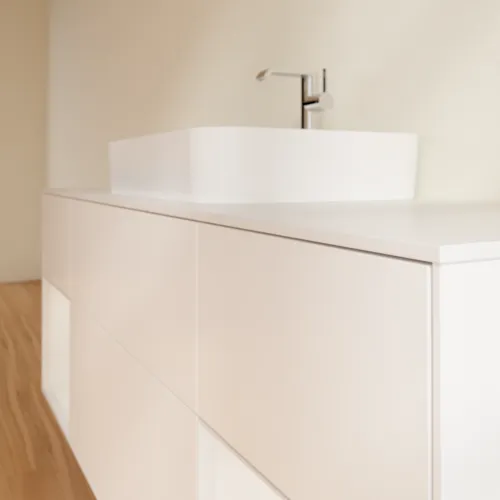 Bild von VILLEROY BOCH Finion Waschbeckenunterschrank, mit Beleuchtung, 4 Auszüge, 1600 x 603 x 501 mm, White Matt Lacquer / Glossy White Lacquer / Glass White Matt #F451GFMT