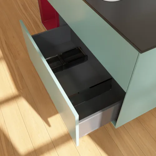 Bild von VILLEROY BOCH Finion Waschbeckenunterschrank, mit Beleuchtung, 3 Auszüge, 1200 x 603 x 501 mm, Olive Matt Lacquer / Peony Matt Lacquer / Glass Black Matt #F412HBGM