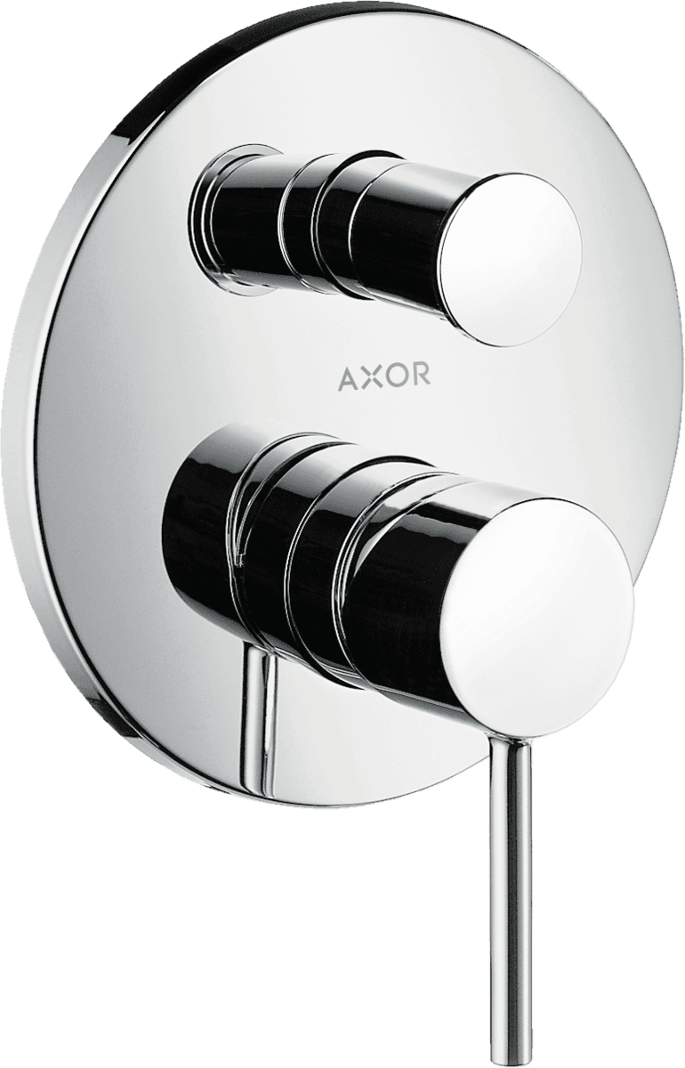 HANSGROHE AXOR Starck Tek kollu banyo bataryası ankastre montaj için, yuvarlak çubuk volan ve EN1717 entegre karışım güvenliği standardına göre #10418000 - Krom resmi