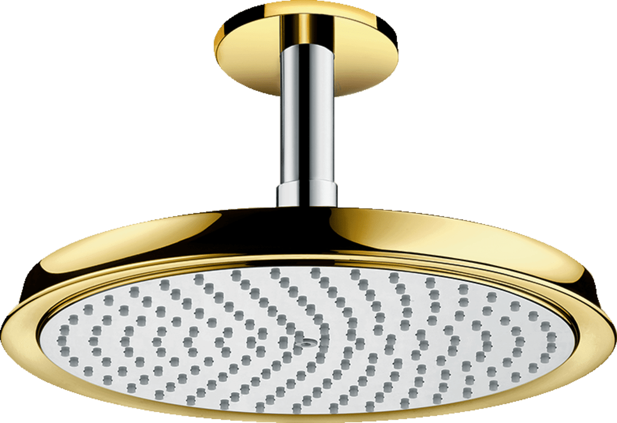 Picture of HANSGROHE Raindance Classic Overhead shower 240 1jet with ceiling connector Chrome/Gold Optic 27405090