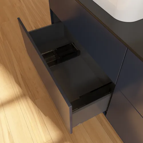 Bild von VILLEROY BOCH Finion Waschbeckenunterschrank, 4 Auszüge, 1600 x 603 x 501 mm, Midnight Blue Matt Lacquer / Glass Black Matt #F43200HG