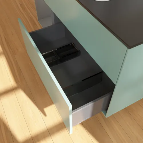VILLEROY BOCH Finion Waschbeckenunterschrank, mit Beleuchtung, 3 Auszüge, 1200 x 603 x 501 mm, Olive Matt Lacquer / Anthracite Matt Lacquer / Glass Black Matt #F412GKGM, Bild 7