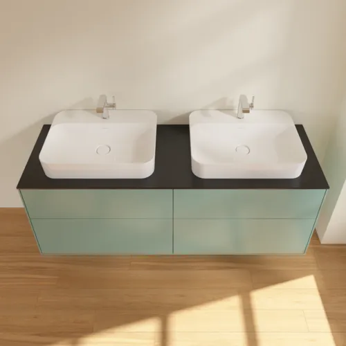 VILLEROY BOCH Finion Waschbeckenunterschrank, 4 Auszüge, 1600 x 603 x 501 mm, Olive Matt Lacquer / Glass Black Matt #F43200GM, Bild 3