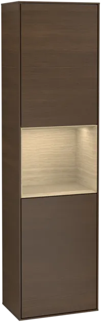 Bild von VILLEROY BOCH Finion Hochschrank, mit Beleuchtung, 2 Türen, 418 x 1516 x 270 mm, Walnut Veneer / Oak Veneer #F470PCGN