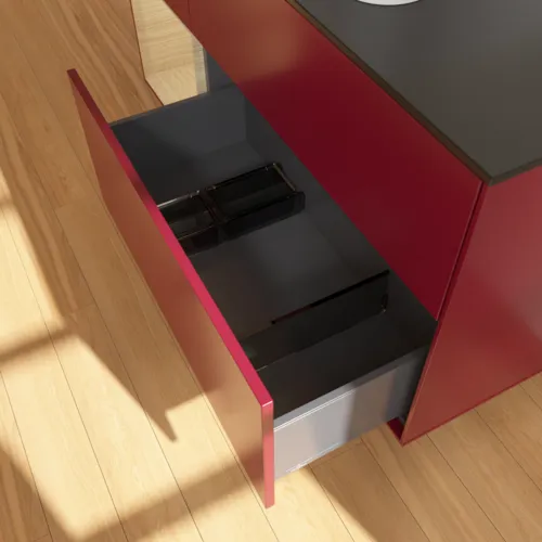 Bild von VILLEROY BOCH Finion Waschbeckenunterschrank, mit Beleuchtung, 3 Auszüge, 1200 x 603 x 501 mm, Peony Matt Lacquer / Oak Veneer / Glass Black Matt #F412PCHB