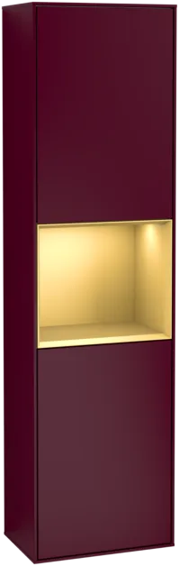 VILLEROY BOCH Finion Tall cabinet, with lighting, 2 doors, 418 x 1516 x 270 mm, Peony Matt Lacquer / Gold Matt Lacquer #F460HFHB resmi