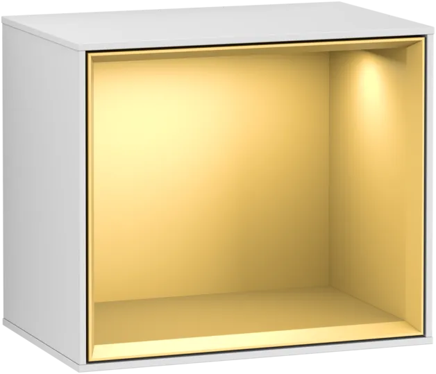 Bild von VILLEROY BOCH Finion Regalmodul, mit Beleuchtung, 418 x 356 x 270 mm, White Matt Lacquer / Gold Matt Lacquer #F580HFMT