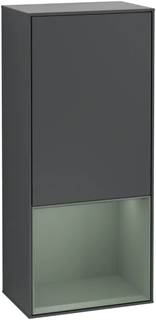 VILLEROY BOCH Finion Side cabinet, with lighting, 1 door, 418 x 936 x 270 mm, Midnight Blue Matt Lacquer / Olive Matt Lacquer #F550GMHG resmi