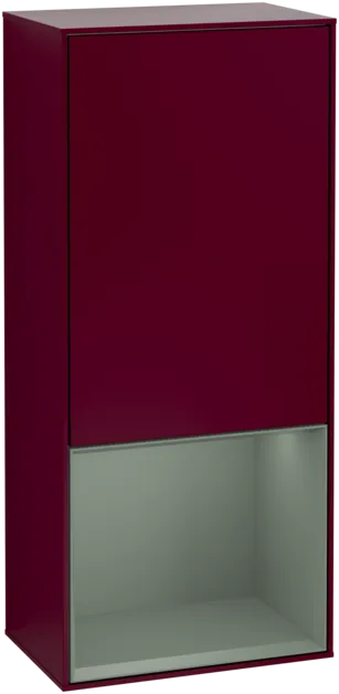 Bild von VILLEROY BOCH Finion Seitenschrank, mit Beleuchtung, 1 Tür, 418 x 936 x 270 mm, Peony Matt Lacquer / Olive Matt Lacquer #F550GMHB
