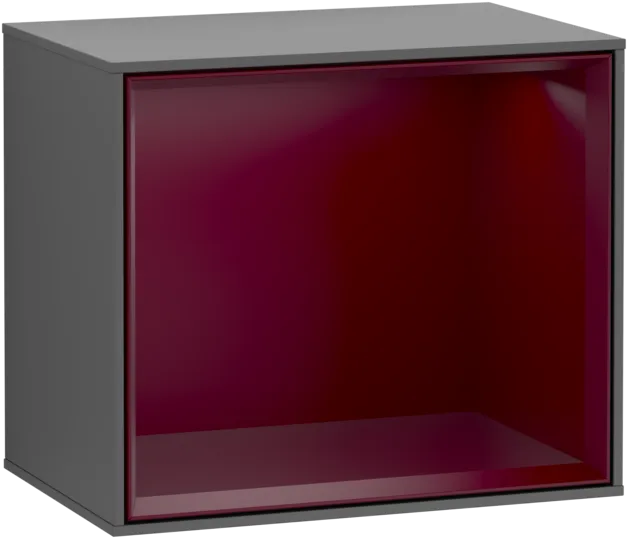 Bild von VILLEROY BOCH Finion Regalmodul, mit Beleuchtung, 418 x 356 x 270 mm, Anthracite Matt Lacquer / Peony Matt Lacquer #F580HBGK