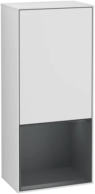 VILLEROY BOCH Finion Side cabinet, with lighting, 1 door, 418 x 936 x 270 mm, White Matt Lacquer / Midnight Blue Matt Lacquer #F540HGMT resmi