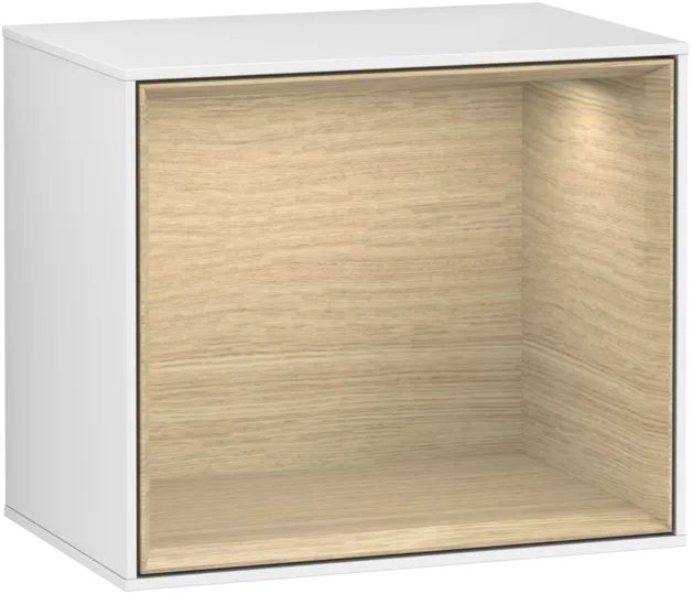 VILLEROY BOCH Finion Shelf module, with lighting, 418 x 356 x 270 mm, Glossy White Lacquer / Oak Veneer #F580PCGF resmi