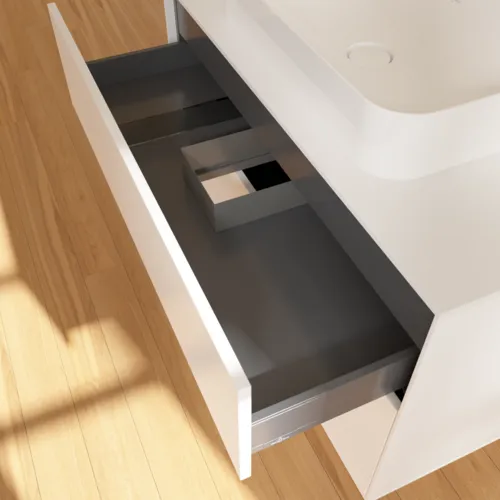VILLEROY BOCH Finion Waschbeckenunterschrank, 2 Auszüge, 1000 x 603 x 501 mm, White Matt Lacquer / Glass White Matt #F64100MT, Bild 7