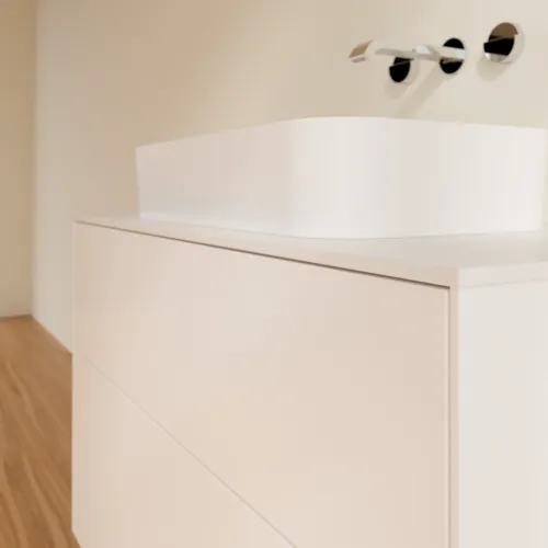 VILLEROY BOCH Finion Waschbeckenunterschrank, 2 Auszüge, 1000 x 603 x 501 mm, White Matt Lacquer / Glass White Matt #F64100MT, Bild 5