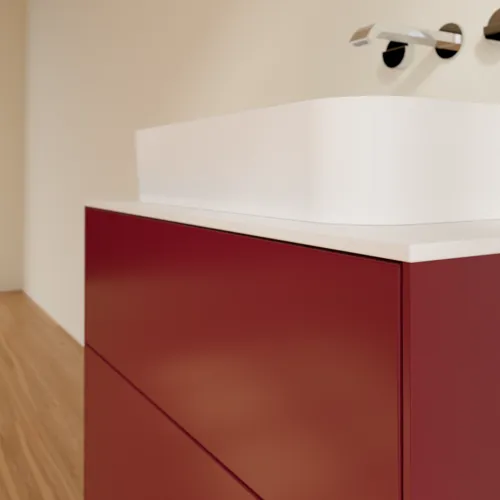 Bild von VILLEROY BOCH Finion Waschbeckenunterschrank, 2 Auszüge, 800 x 603 x 501 mm, Peony Matt Lacquer / Glass White Matt #F63100HB