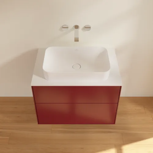 Bild von VILLEROY BOCH Finion Waschbeckenunterschrank, 2 Auszüge, 800 x 603 x 501 mm, Peony Matt Lacquer / Glass White Matt #F63100HB