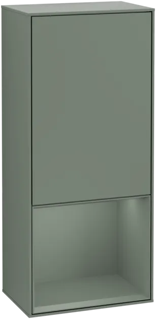 Obrázek VILLEROY BOCH Boční skříňka Finion, s osvětlením, 1 dveře, 418 x 936 x 270 mm, olivový matný lak / olivový matný lak #F540GMGM