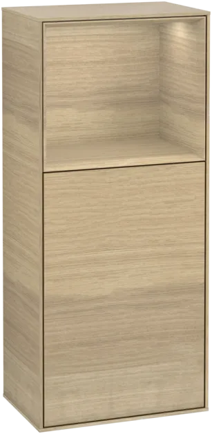 VILLEROY BOCH Finion Side cabinet, with lighting, 1 door, 418 x 936 x 270 mm, Oak Veneer / Oak Veneer #F510PCPC resmi