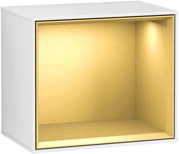 Bild von VILLEROY BOCH Finion Regalmodul, mit Beleuchtung, 418 x 356 x 270 mm, Glossy White Lacquer / Gold Matt Lacquer #F580HFGF