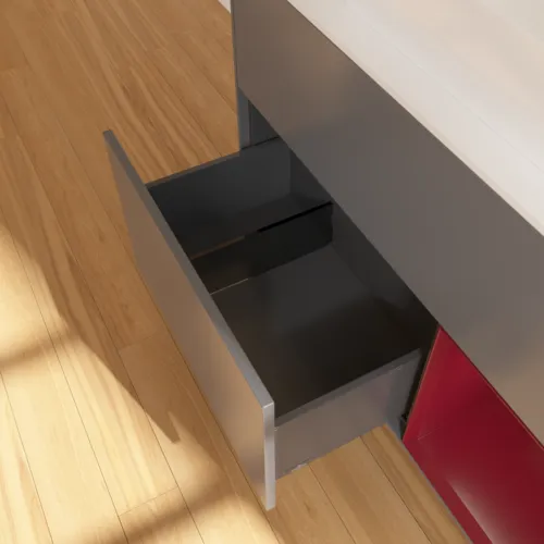 Bild von VILLEROY BOCH Finion Waschbeckenunterschrank, mit Beleuchtung, 2 Auszüge, 1000 x 603 x 501 mm, Anthracite Matt Lacquer / Peony Matt Lacquer / Glass White Matt #F661HBGK