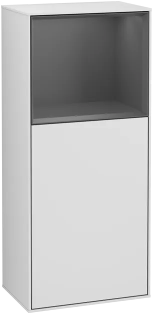 Obrázek VILLEROY BOCH Boční skříňka Finion, s osvětlením, 1 dveře, 418 x 936 x 270 mm, bílý matný lak / antracitový matný lak #F510GKMT