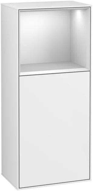 Obrázek VILLEROY BOCH Boční skříňka Finion, s osvětlením, 1 dveře, 418 x 936 x 270 mm, lesklý bílý lak / bílý matný lak #F500MTGF