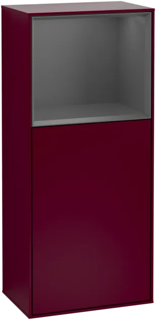 VILLEROY BOCH Finion Side cabinet, with lighting, 1 door, 418 x 936 x 270 mm, Peony Matt Lacquer / Anthracite Matt Lacquer #F510GKHB resmi