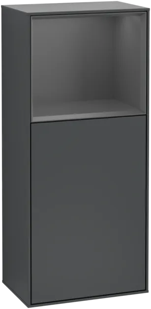 VILLEROY BOCH Finion Side cabinet, with lighting, 1 door, 418 x 936 x 270 mm, Midnight Blue Matt Lacquer / Anthracite Matt Lacquer #F510GKHG resmi