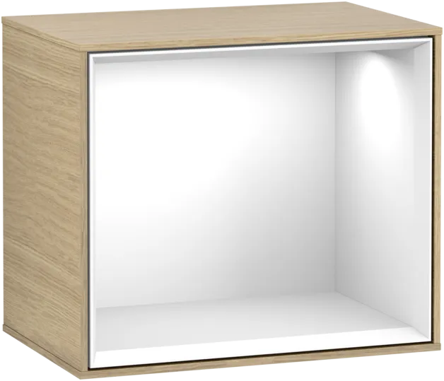 εικόνα του VILLEROY BOCH Finion Shelf module, with lighting, 418 x 356 x 270 mm, Oak Veneer / Glossy White Lacquer #F580GFPC
