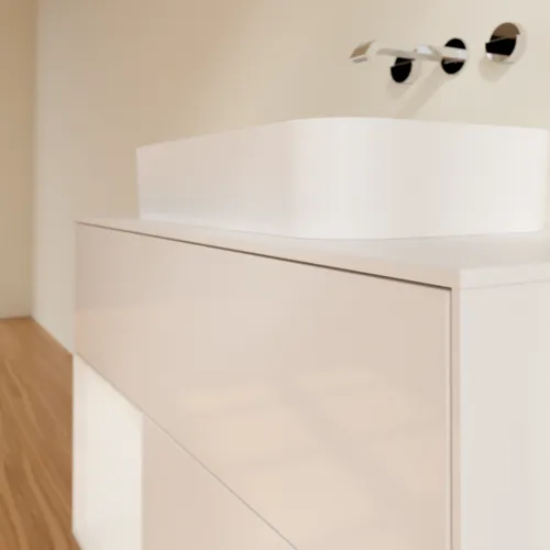 VILLEROY BOCH Finion Waschbeckenunterschrank, mit Beleuchtung, 2 Auszüge, 1000 x 603 x 501 mm, Glossy White Lacquer / Glossy White Lacquer / Glass White Matt #F651GFGF, Bild 6