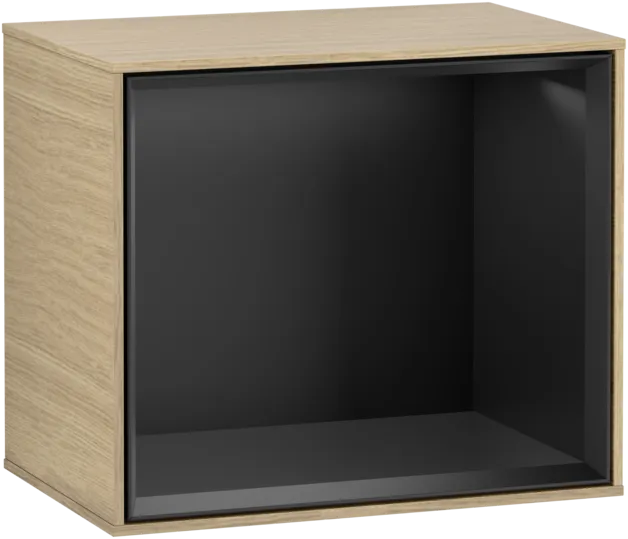 εικόνα του VILLEROY BOCH Finion Shelf module, with lighting, 418 x 356 x 270 mm, Oak Veneer / Black Matt Lacquer #F580PDPC
