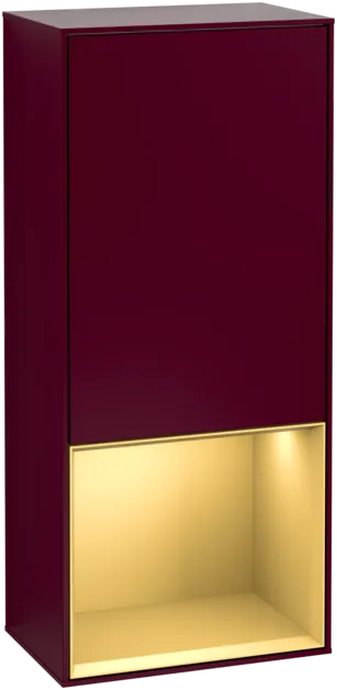 Bild von VILLEROY BOCH Finion Seitenschrank, mit Beleuchtung, 1 Tür, 418 x 936 x 270 mm, Peony Matt Lacquer / Gold Matt Lacquer #F540HFHB